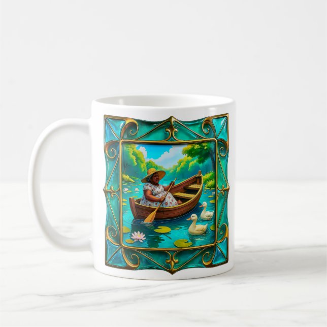 Caneca De Café Senhora Remando Tranquilidade (Esquerda)