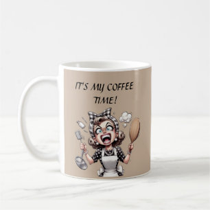 Caneca De Café Senhorita retrô engraçada personalizável