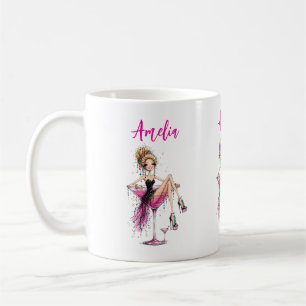 Caneca De Café Senhorita Sedutora em um Copo de Martini