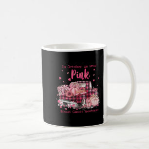 Caneca De Café Sensibilização Do Cancer Da Mama Em Outubro Vestim