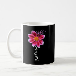 Caneca De Café Sensibilização do Cancer Mama Flor Cor-de-rosa Fri