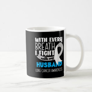 Caneca De Café Sensibilização Do Cancer Pulmonar A Cada Respiraçã