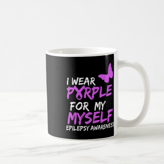 Caneca De Café Sensibilização Epilepsia Eu Visto Roxo Para Mantei (Direita)