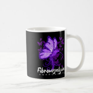Caneca De Café Sensibilização Hummingbird Segurando Fita Roxa
