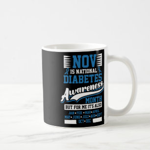 Caneca De Café Sensibilização para a diabetes Mês T1 T2
