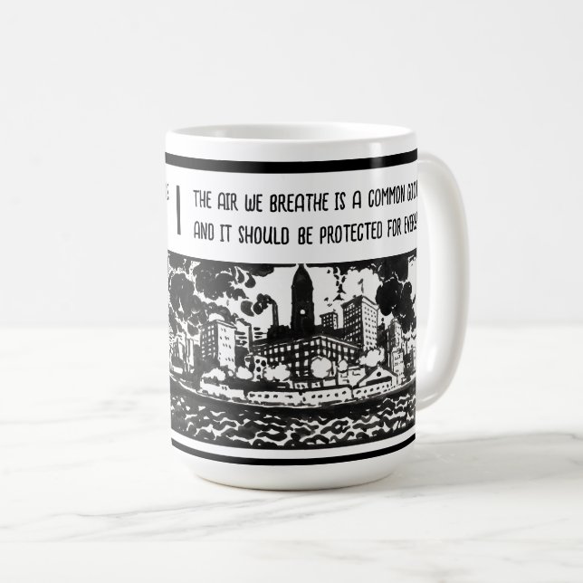 Caneca De Café Sensibilização para a Poluição do Ar Presentes Mod (Frente Esquerda)