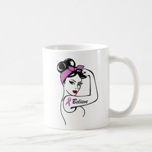 Caneca De Café Sensibilização para o Cancer Pense no Combate à Fi