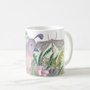 Caneca De Café Sentado com o Quail em Cristais