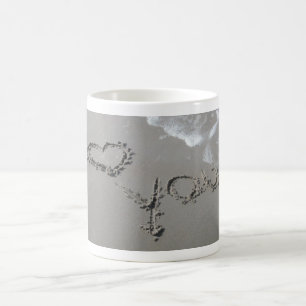 Caneca De Café Sentimentos na areia