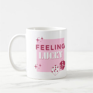 Caneca De Café Sentindo Sorte, Garota Sortuda, Menina Mais Sortud