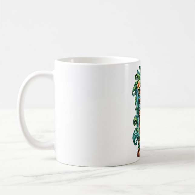 Caneca de Café Sentinela do Lótus Turquesa (Esquerda)