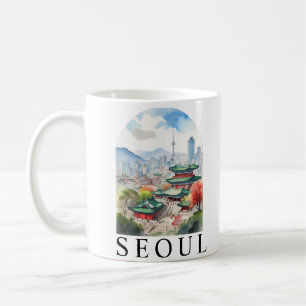 Caneca De Café Seoul, Coreia do Sul, Viagem de Arte