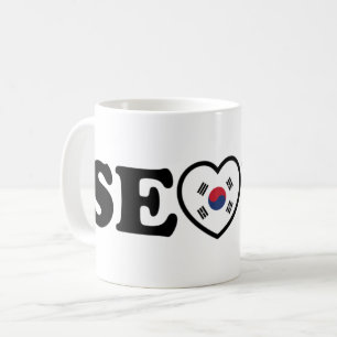 Caneca De Café Seoul Love Heart Taegeukgi Flag