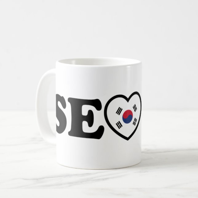 Caneca De Café Seoul Love Heart Taegeukgi Flag (Frente Esquerda)