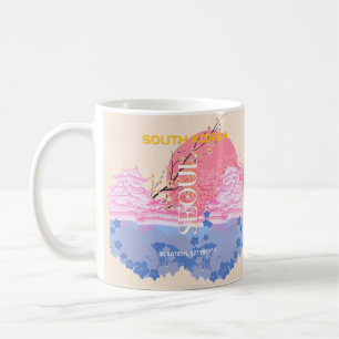 Caneca De Café Seoul South Korea Viagem Art, Pastel