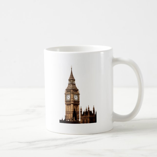 Caneca De Café Sepia Big Ben Tower (Direita)