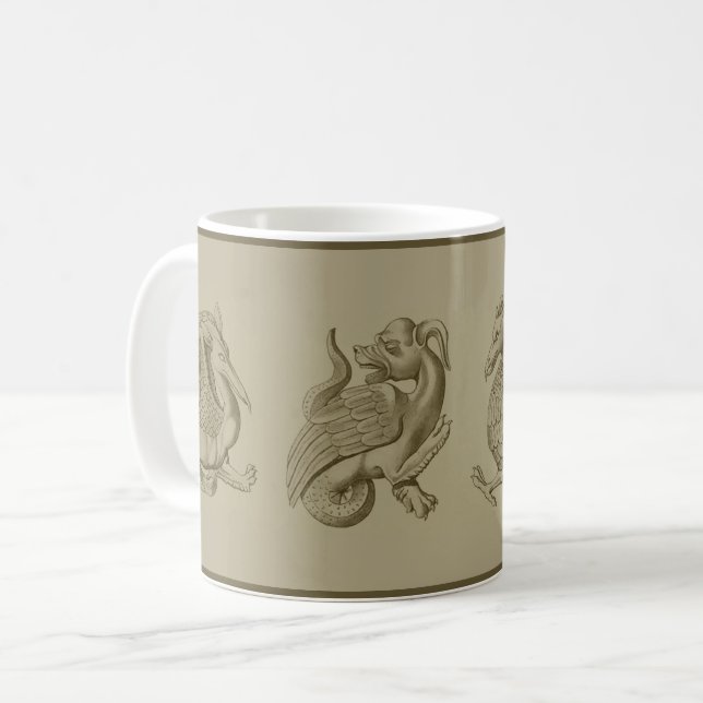 Caneca De Café Sepia Gargoyles Café Mug (Frente Esquerda)