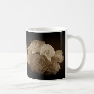 Caneca De Café Sepia Rose Bouquet