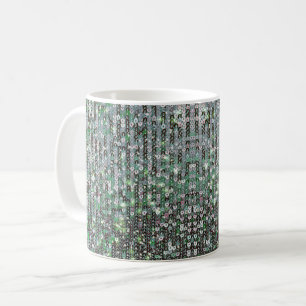 Caneca De Café Sequência cintilante verde-esmeralda