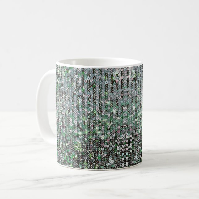 Caneca De Café Sequência cintilante verde-esmeralda (Frente Esquerda)
