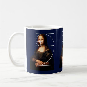 Caneca De Café Sequência Fibonacci Leonardo da Vinci Mona Lisa