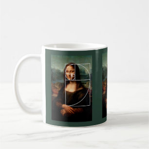 Caneca De Café Sequência Fibonacci Leonardo da Vinci Mona Lisa