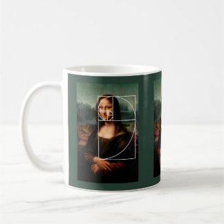 Caneca De Café Sequência Fibonacci Leonardo da Vinci Mona Lisa