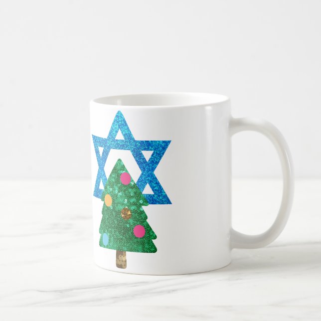 Caneca De Café sequin christmukkah hanukkah (Direita)