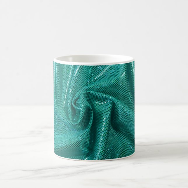 Caneca De Café Sequin sparkle teal verde (Centro)
