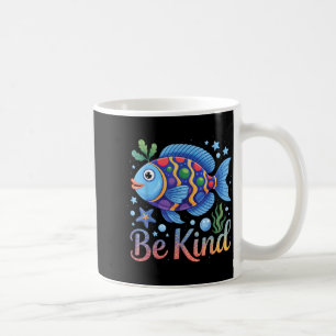 Caneca De Café Ser amável peixe arco-íris professor amante de ler