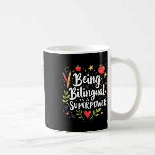 Caneca De Café Ser Bilingue é uma Superpotência Volta às Aulas ES