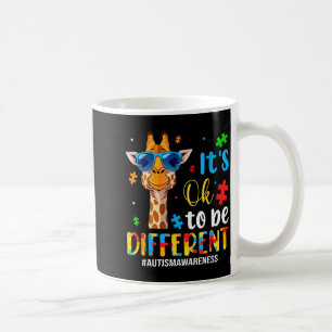 Caneca De Café Ser diferente consciência do autismo girafa fofa