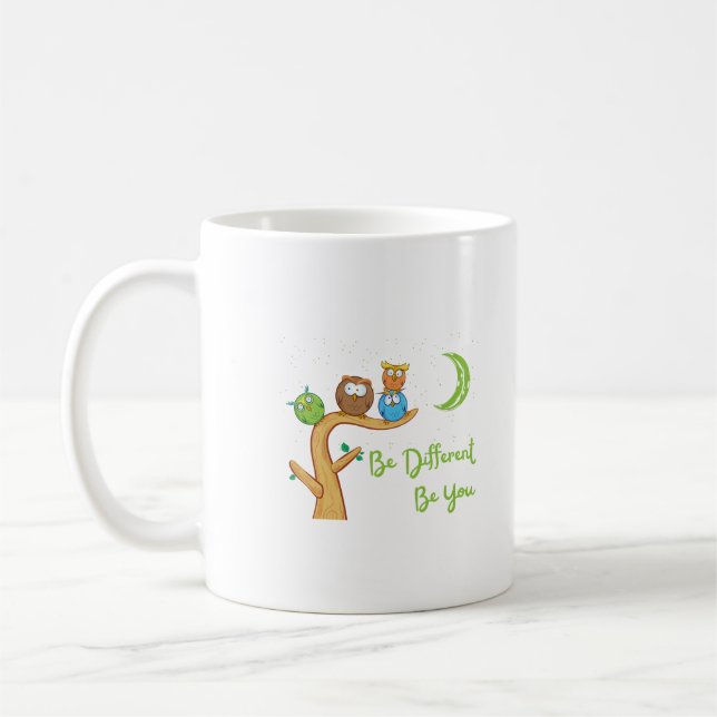 Caneca De Café Ser Diferente Coruja Bonita Ave (Esquerda)