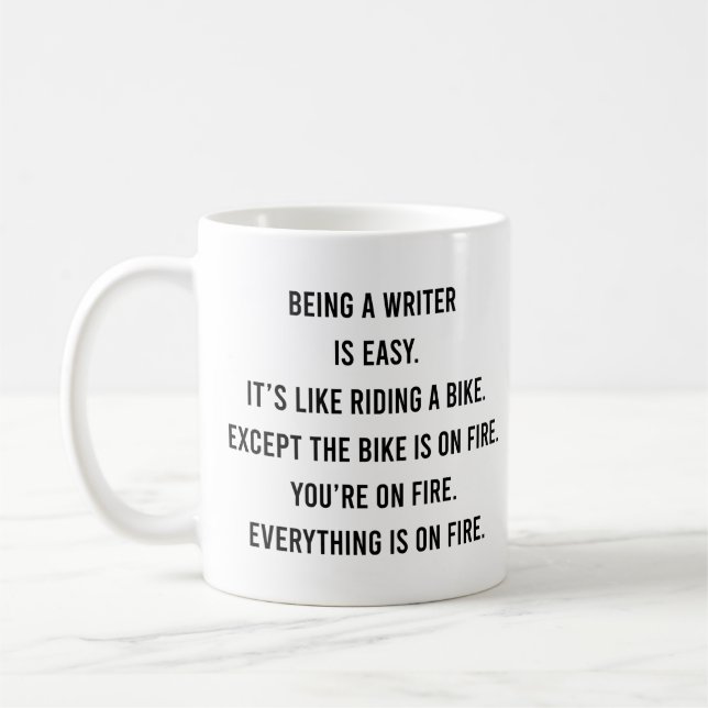 Caneca De Café Ser escritor é fácil É como andar de bicicleta (Esquerda)