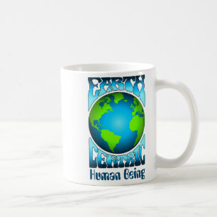 Caneca De Café Ser Humano Centrado na Terra Eco Ambiente Retro T