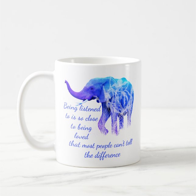 Caneca De Café Ser ouvido como animal elefante de amor (Esquerda)