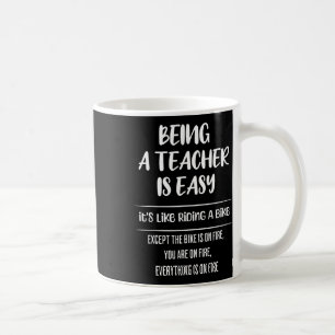 Caneca De Café Ser Professor é Fácil É Como Andar De Bicicleta