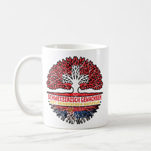 Caneca De Café Serbisch Schweizer Schweiz Baum Wurzel (Esquerda)