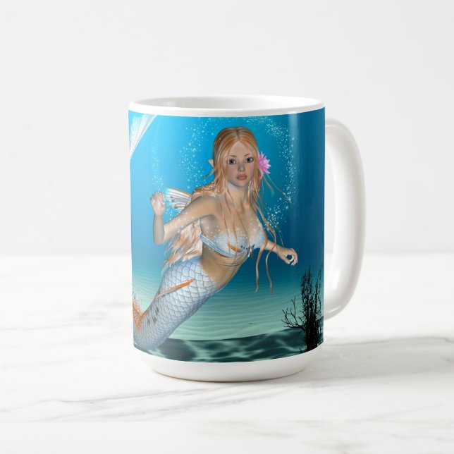 Caneca De Café Sereia Adorável (Frente Esquerda)