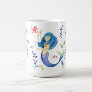 Caneca De Café Sereia Cuta Sob O Mar