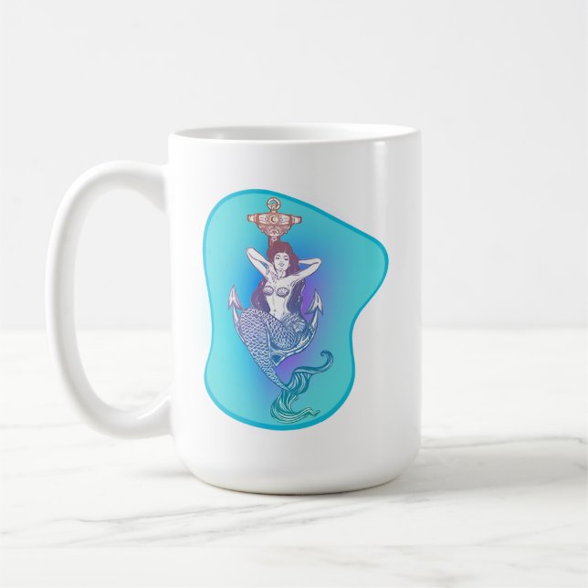 Caneca De Café Sereia e Âncora (Esquerda)