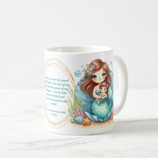 Caneca De Café Sereia Madre Gift Mug com uma bela mensagem (Frente Esquerda)