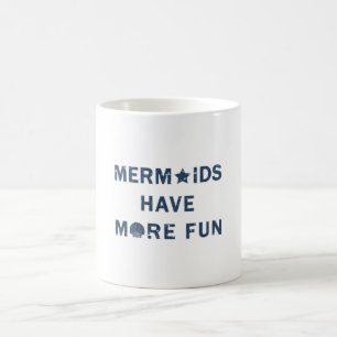 Caneca De Café Sereia Mar Sereia Garota Engraçada Noite Presente