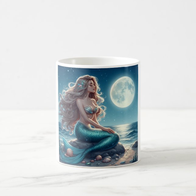 Caneca De Café Sereia na praia à noite (Centro)