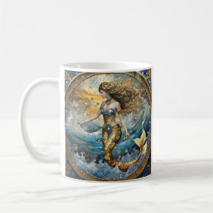 Caneca De Café Sereia nas ondas do oceano