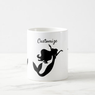 Caneca De Café Sereia no conselho preto/branco Thunder_Cove