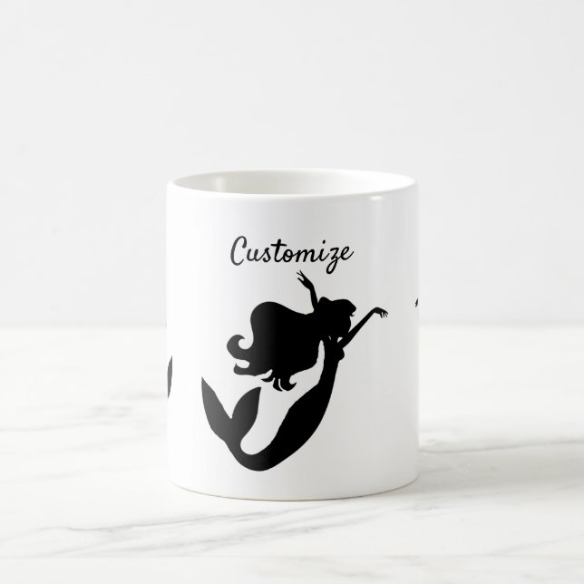 Caneca De Café Sereia no conselho preto/branco Thunder_Cove (Centro)