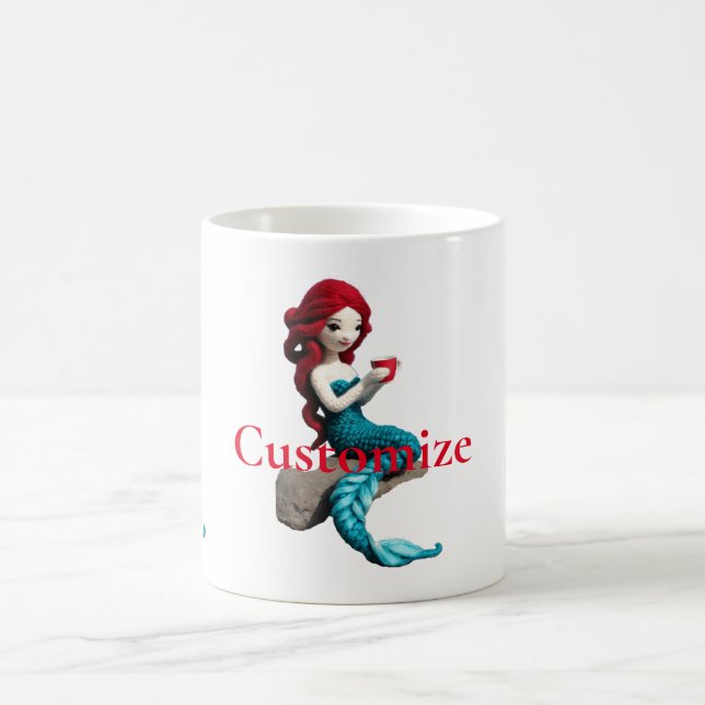 Caneca De Café Sereia Relaxando Com Bebida Thunder_Cove (Centro)