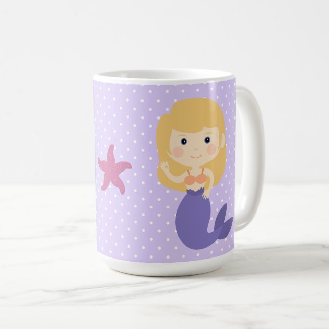 Caneca De Café Sereia Roxa (Frente Esquerda)