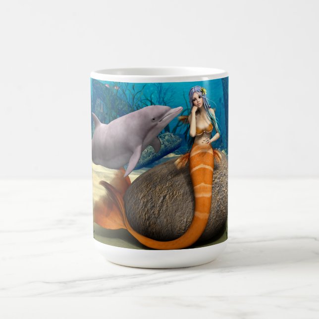 Caneca De Café Sereia Sonhadora Golfinho Arte Fantasia Subaquátic (Centro)
